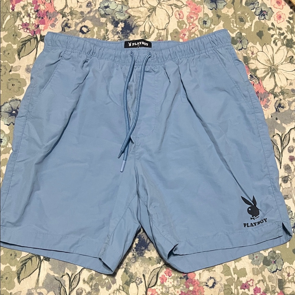 PLAYBOY Sky Blue Swim Shorts pac sun